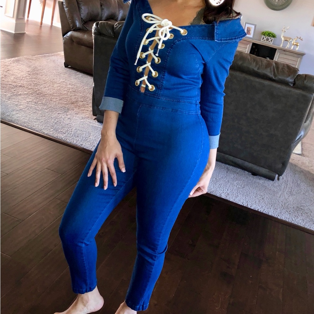 Fashion Nova Jean Jumpsuit